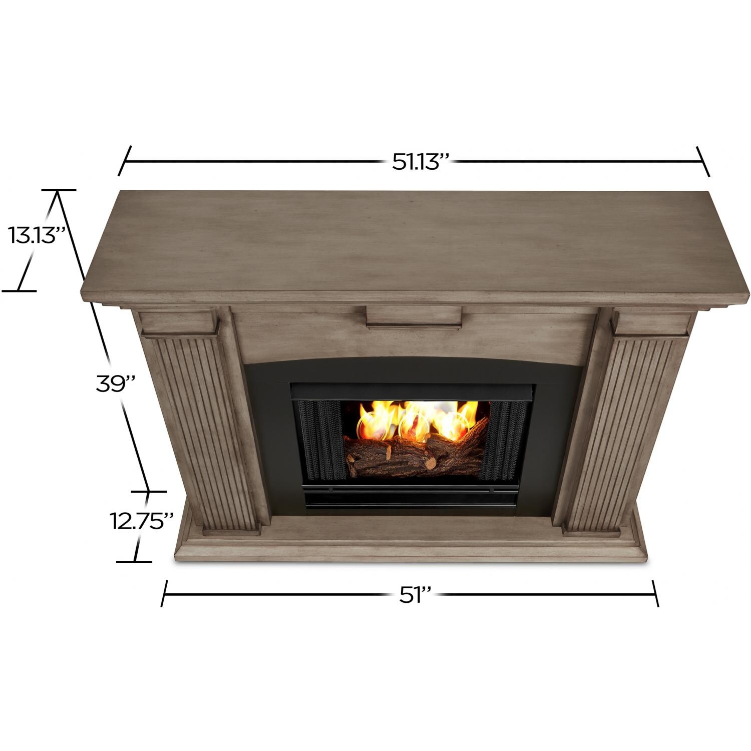 Real Flame Adelaide Gel Fireplace - Dims - Dry Brush White thumbnail