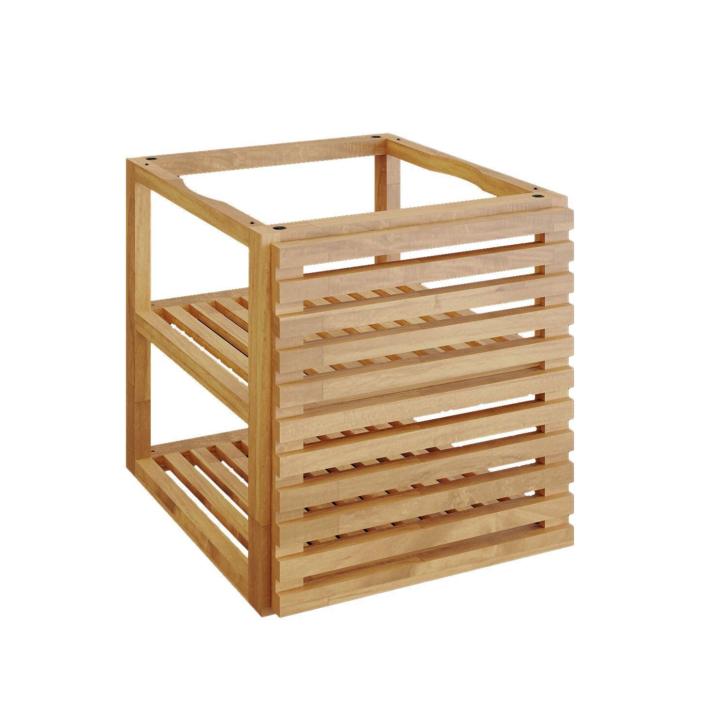 OFYR OSI-PRO-D-TW-S PRO 19 Inch Teak Wood Insert Cabinet Storage W/ Door - Small - Display - White Background thumbnail