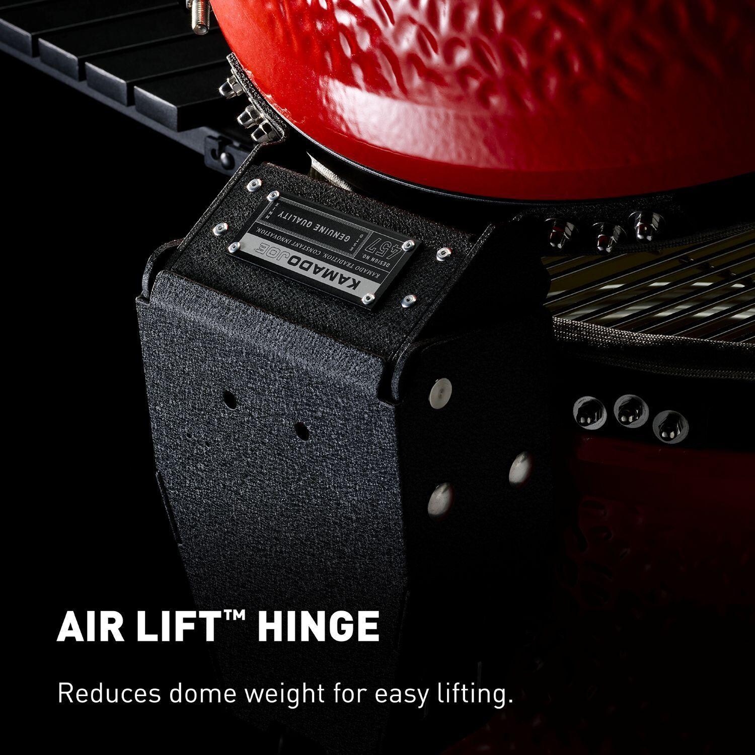 Kamado Joe Big Joe III 24-in Ceramic Kamado Grill Bundle - Air Lift Hinge Hood - Detail