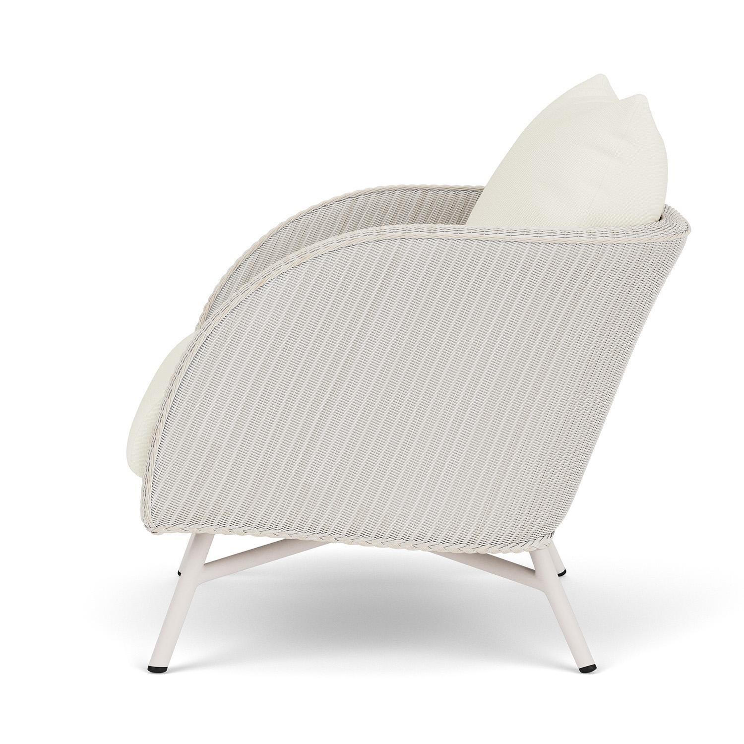 Lloyd Flanders Essence Lounge Chair W/Sailcloth Salt Fabric - Antique White Finish - Side thumbnail