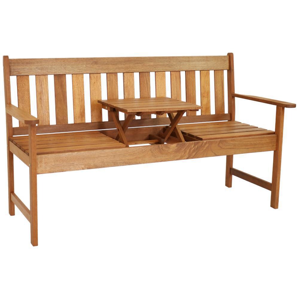 Ultimate Patio Meranti Wood Outdoor Occasional Bench - Full View thumbnail