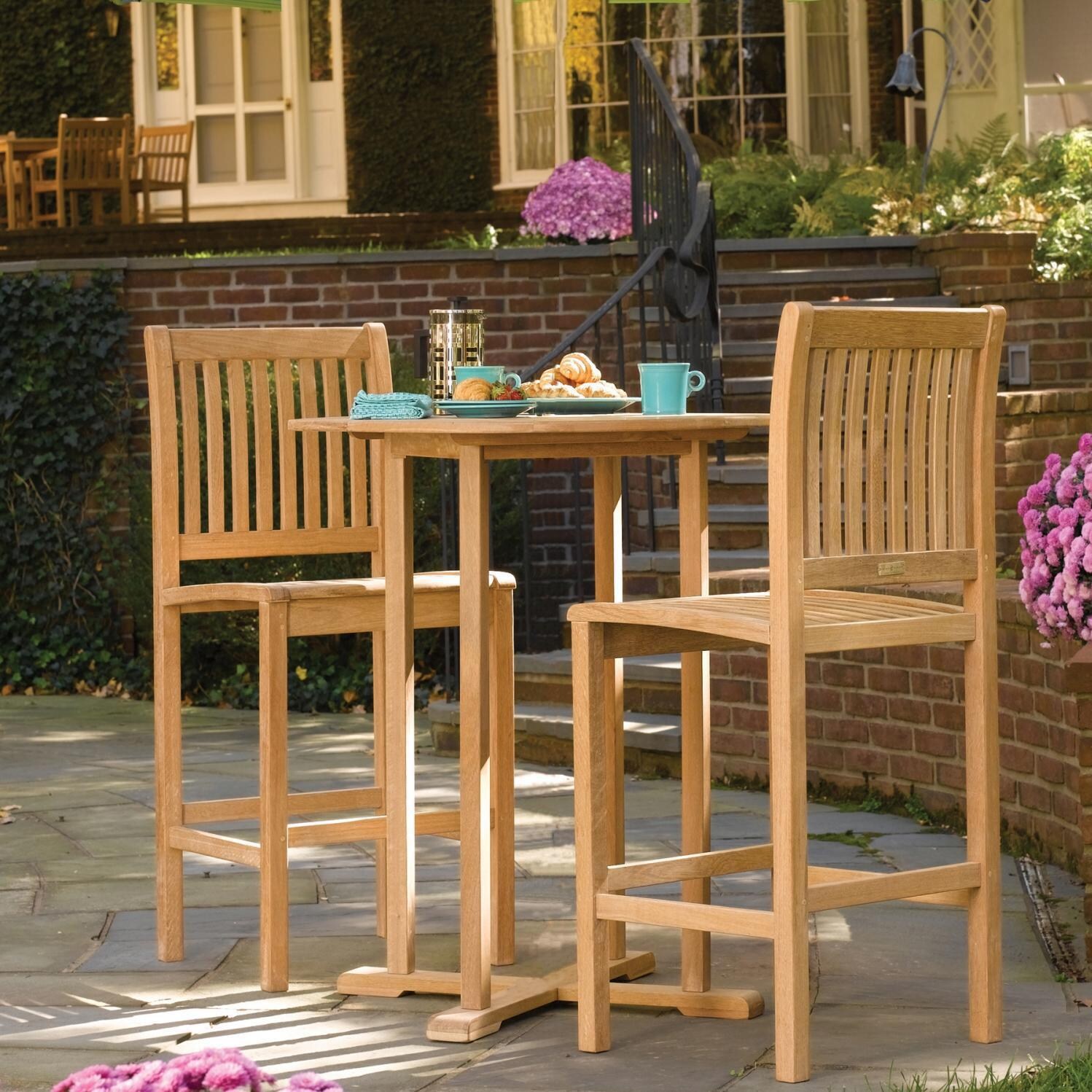 Sonoma 3 Piece Natural Shorea Patio Bar Set thumbnail