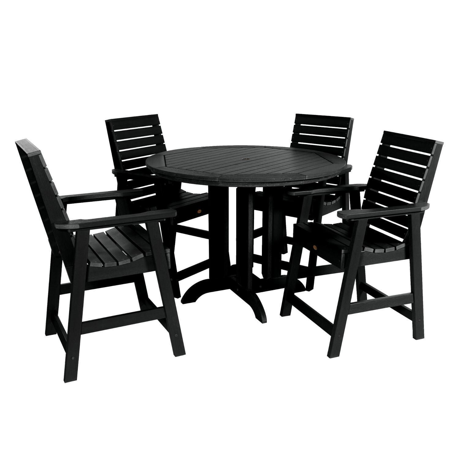 Lakeview Elm Pointe 5 Piece Round Counter Height Dining Set - Black - Dining Set - White Background thumbnail
