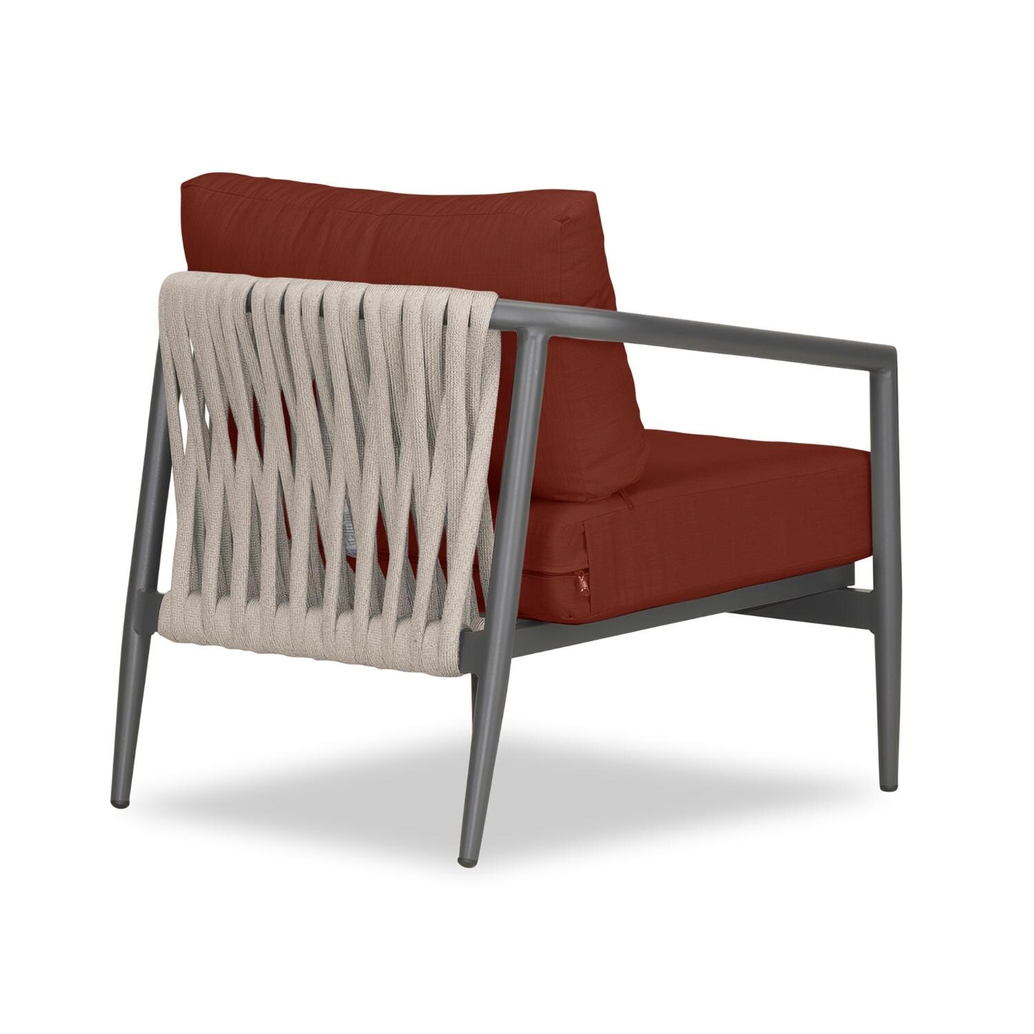 Lakeview Midnight Cove Aluminum Club Chair in Slate/Pebble Gray/Canvas Henna - Back Right - White Background thumbnail