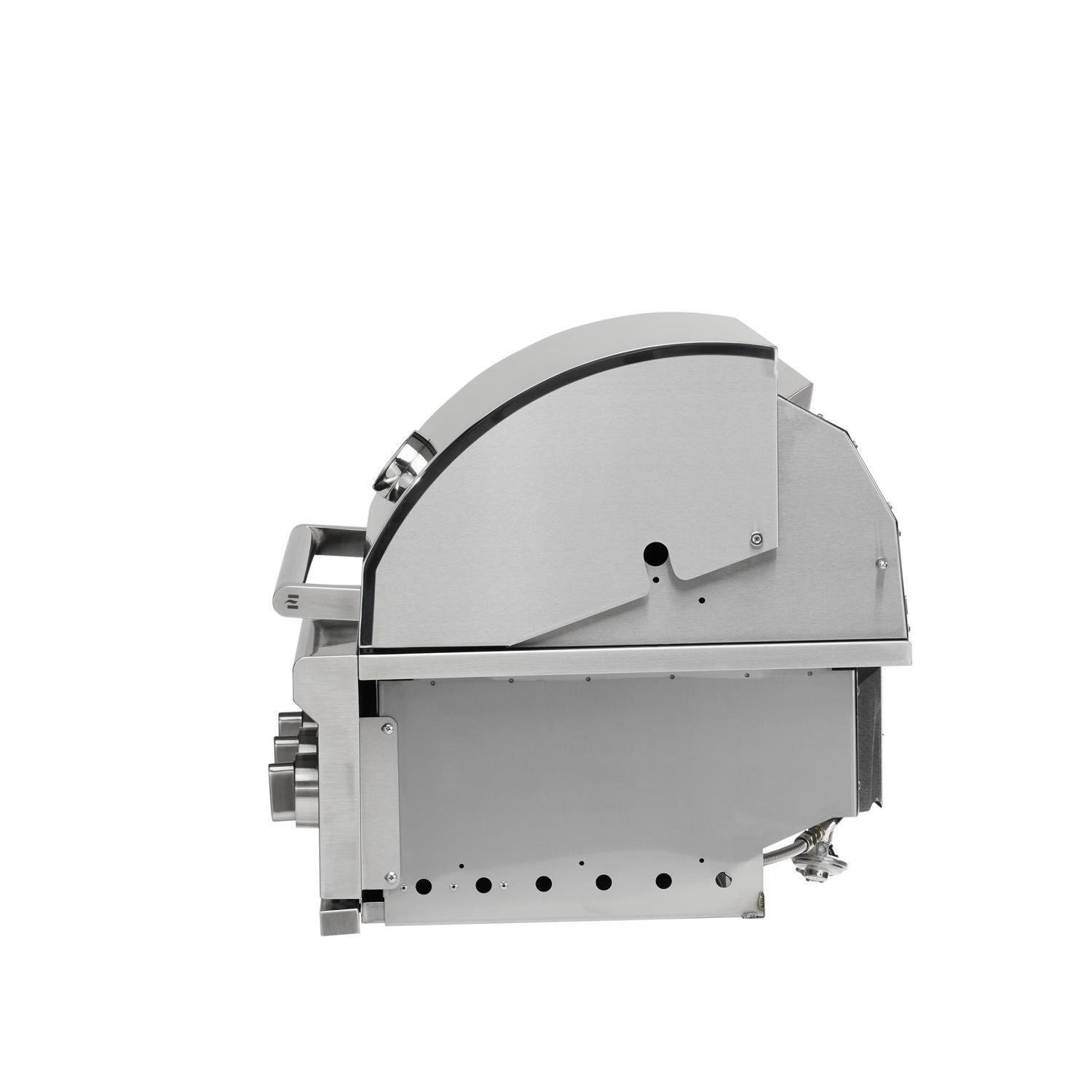 Coyote Key 6 Ft Outdoor Kitchen Island w/ SL-Series 30-in 2-Burner Built-In Natural Gas Grill, Insulated Jacket, Refrigerator & Access Door - Grill Only - Right View - White Background thumbnail