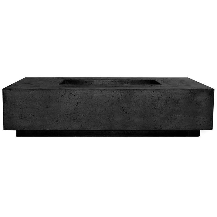 Tavola 4 66-in Rectangular GFRC Natural Gas Fire Pit in Ebony by Prism Hardscapes