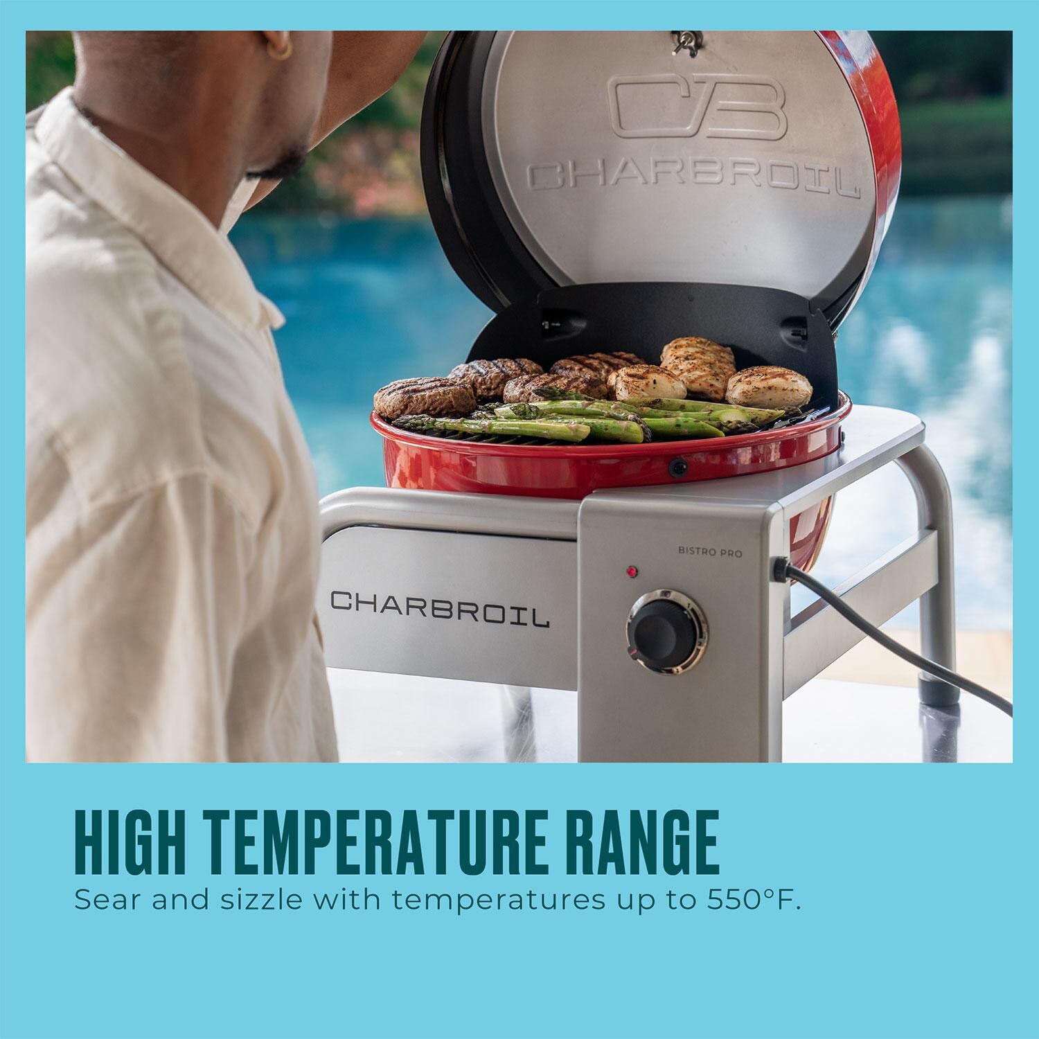 Charbroil 25302150 Bistro Pro 180 Electric Grill - Tabletop Red - Temperature Range - Detail thumbnail