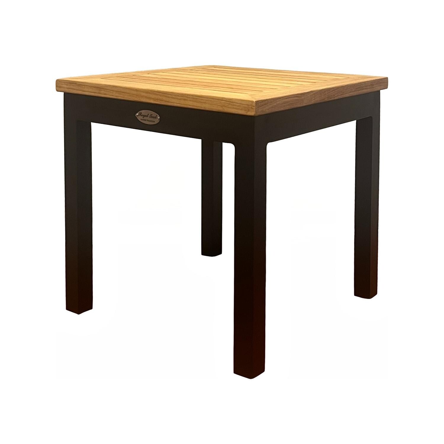 Naples Aluminum Side Table in Black by Royal Teak Collection