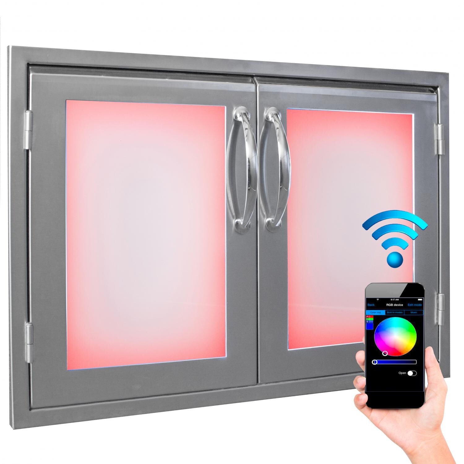 Luxor Illuminated LED 30-Inch Double Access Door - AHT-IL-AD-30