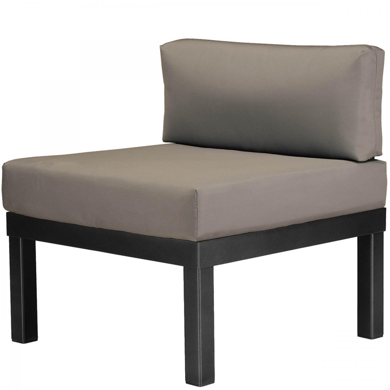 Ashbee Aluminum Armless Patio Sectional Chair By Telescope Casual - Textured Black/Mushroom