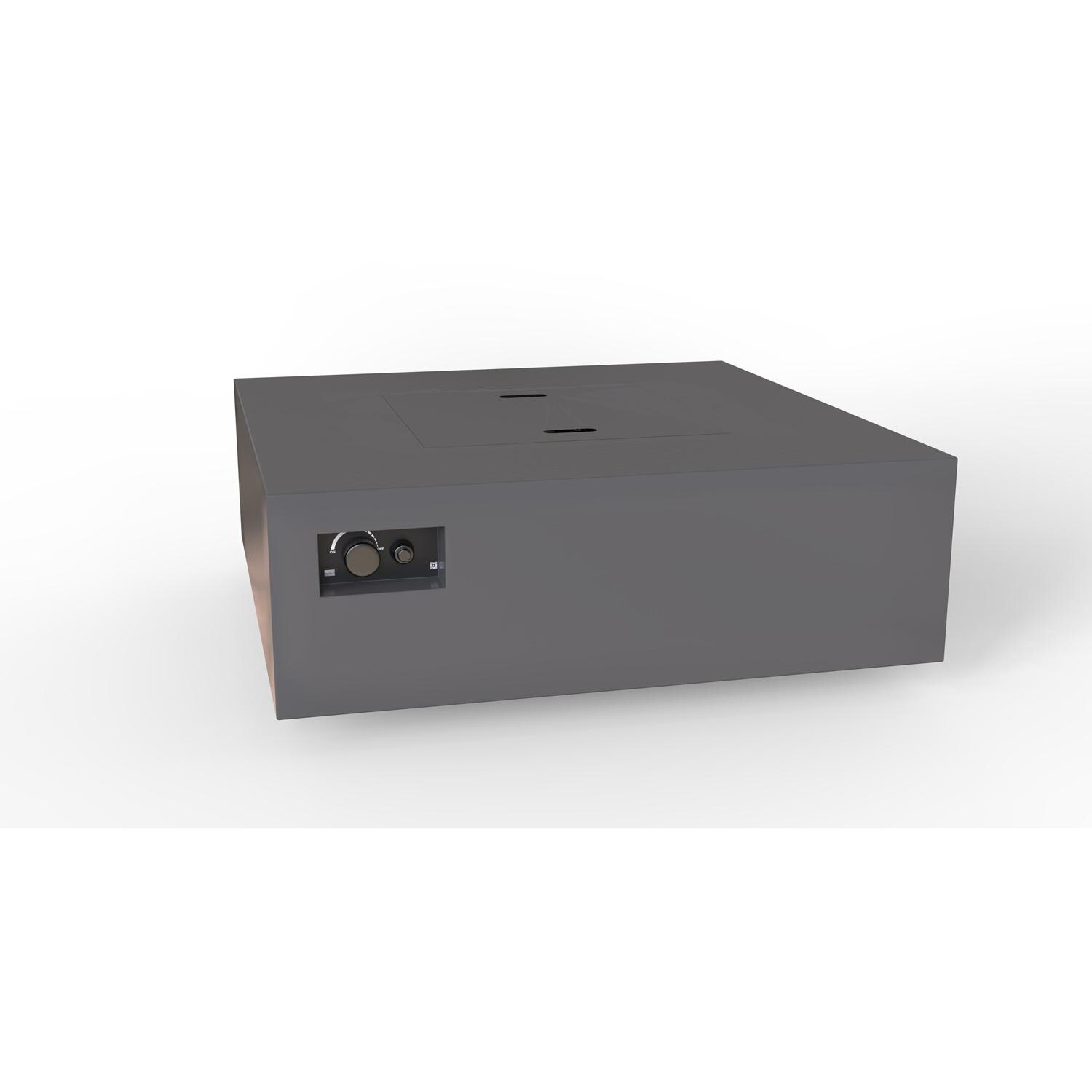 AON 48 Inch Square Powder Coated Steel Natural Gas Fire Pit Table W/ Platinum Ignition in Charcoal By Warming Trends - Angled View - White Background thumbnail