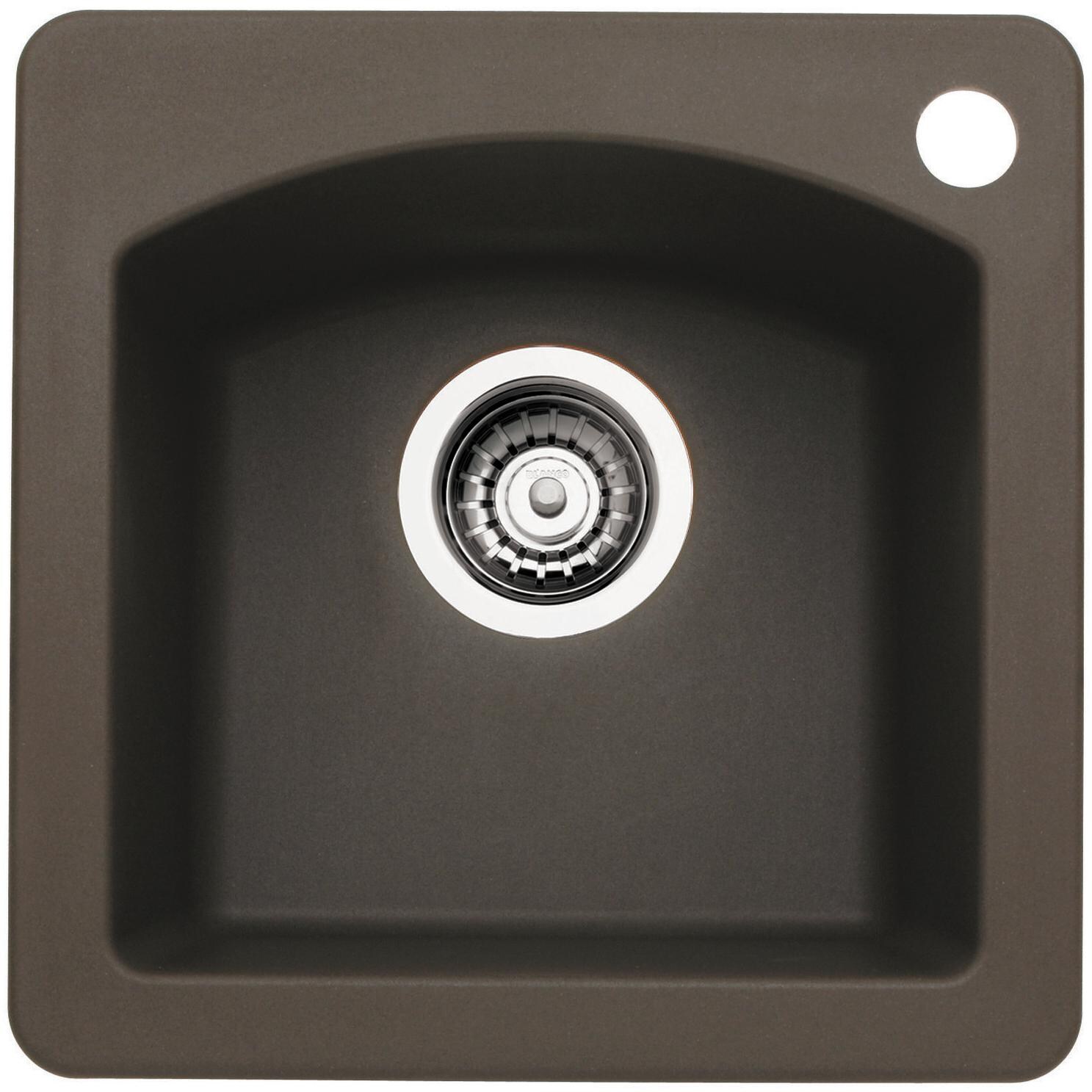 Blanco Diamond 15Inch Silgranit II Dual Mount Bar Sink Cafe Brown 440202 BBQGuys