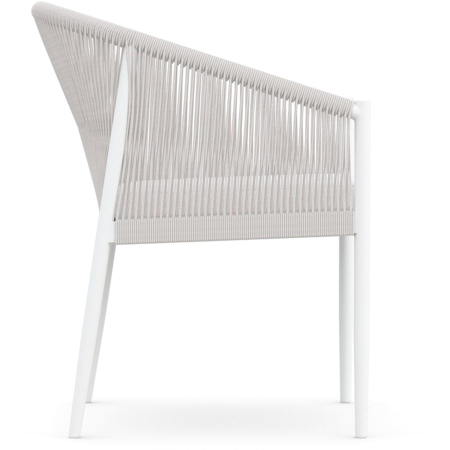 Azzurro Living Catalina Woven Rope Dining Chair in Sand/Cloud - Side - White Background thumbnail