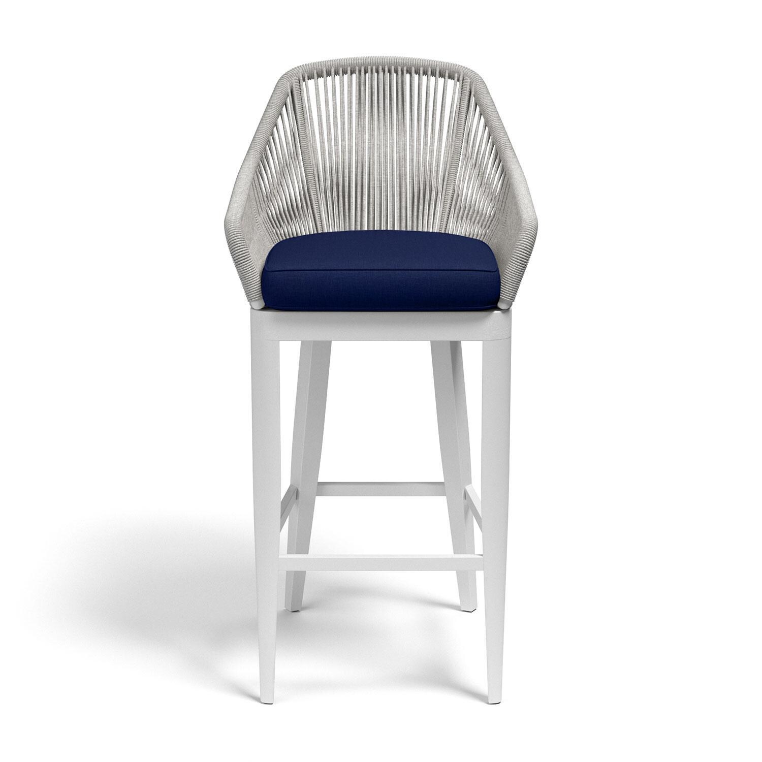 Miami Olefin Rope & Aluminum Bar Stool in Echo Midnight w/ Self Welt By Sunset West