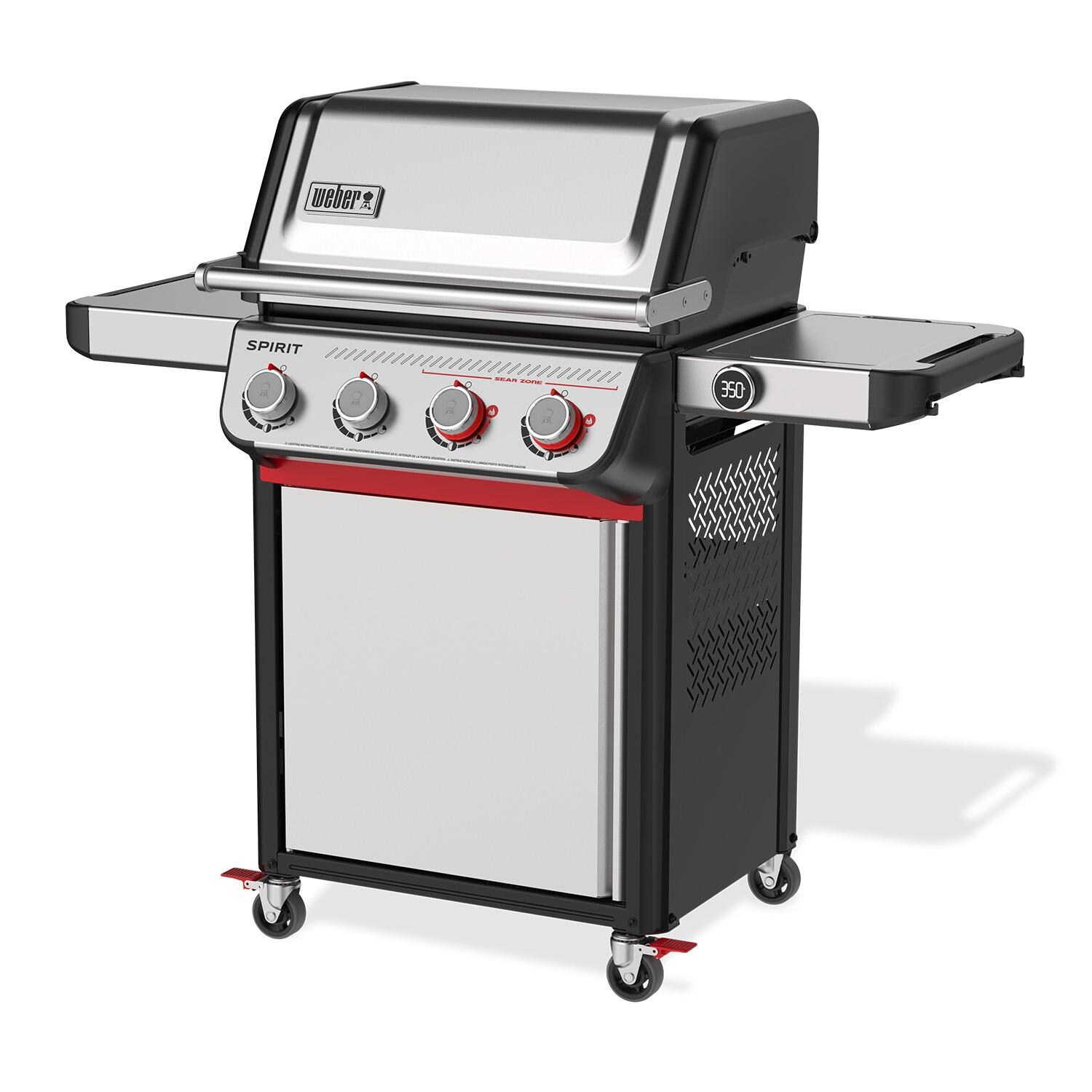 Weber Spirit SP-425 4 Burner Propane Grill - Stainless Steel - 1501056 - Angled - White Background