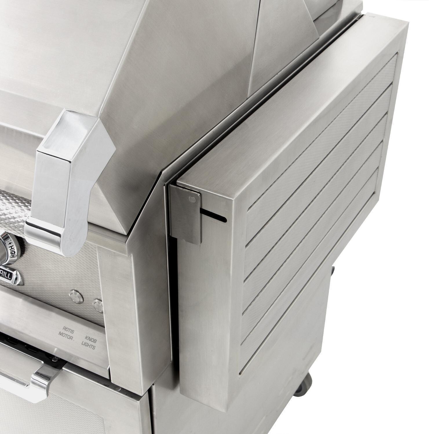 Hestan 36-Inch Freestanding Gas Grill - Side Shelf Folded Down thumbnail