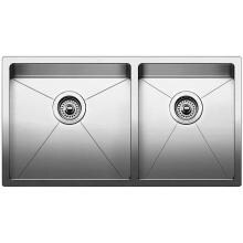 Blanco Quatrus 33 X 18 18-Gauge 1-3/4 Double Bowl Stainless Steel Undermount Sink - 519550