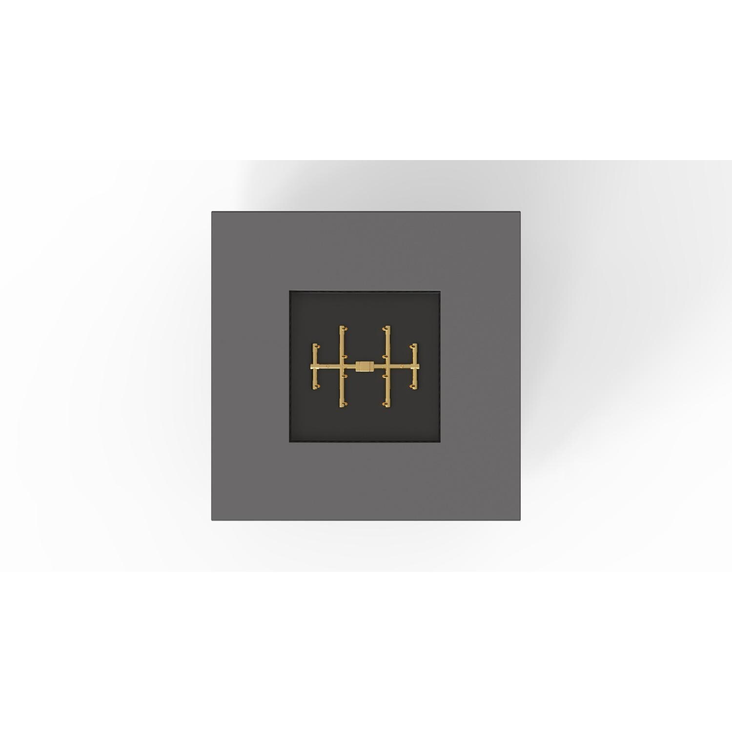 AON 40 Inch Square Powder Coated Steel Propane Fire Pit Table W/ Platinum Ignition in Charcoal By Warming Trends - Top View - White Background thumbnail