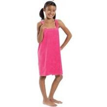 Terry Town Girls Terry Velour Body Wrap Towel Medium - Hot Pink image