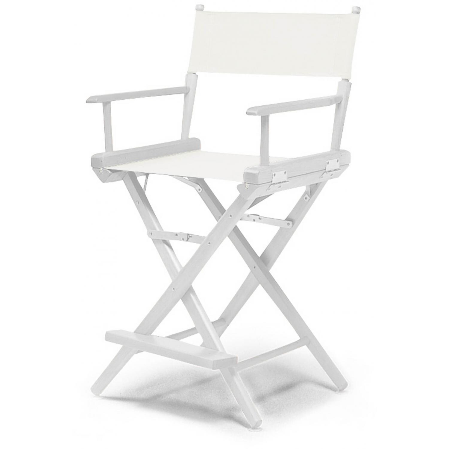 World Famous Counter Height Director Chair By Telescope Casual - White/White