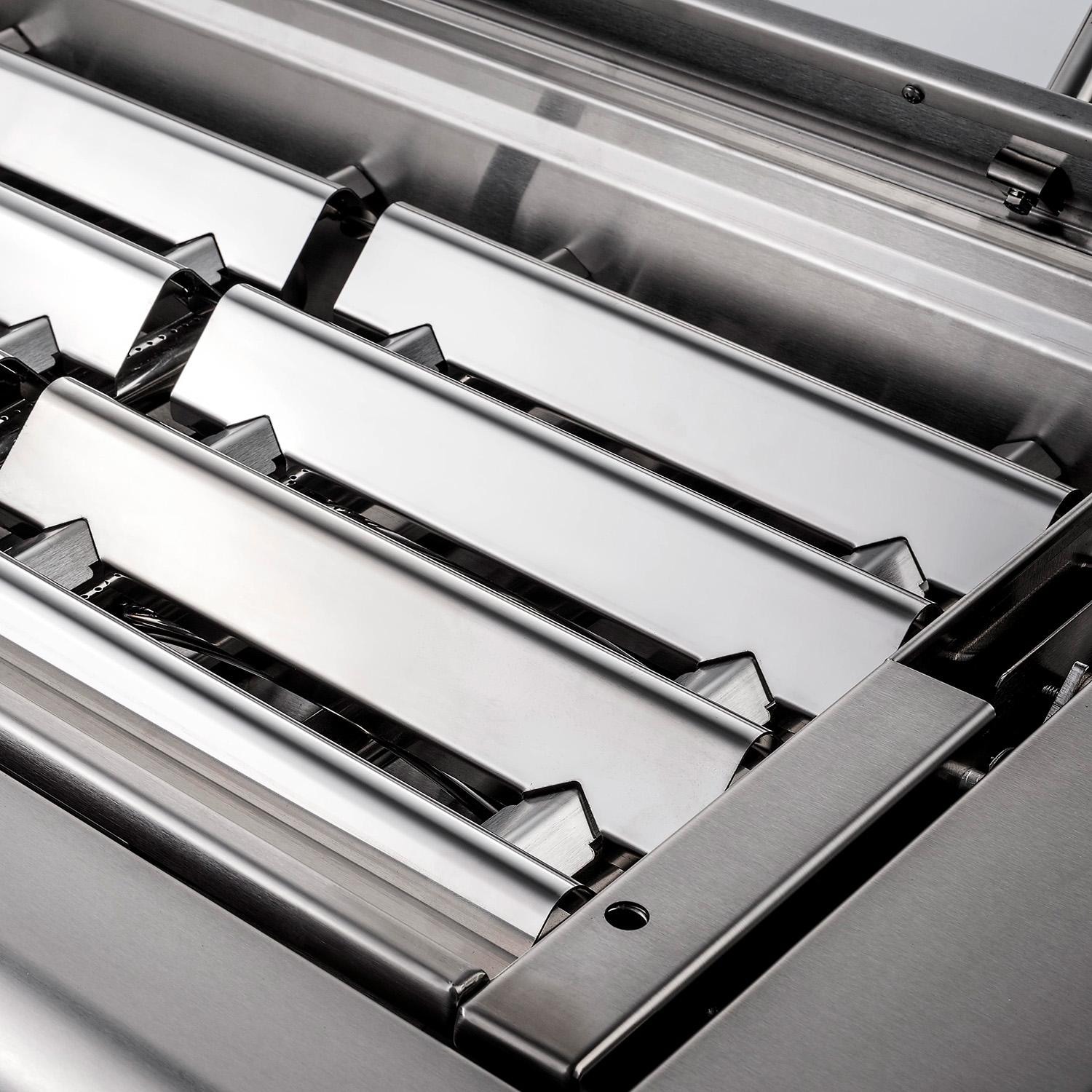 Caliber CRG-48BN00-A-H05 48-in Natural Gas Built-In Rockwell Grill - Pewter Hardware - Flame Tamer - Detail thumbnail