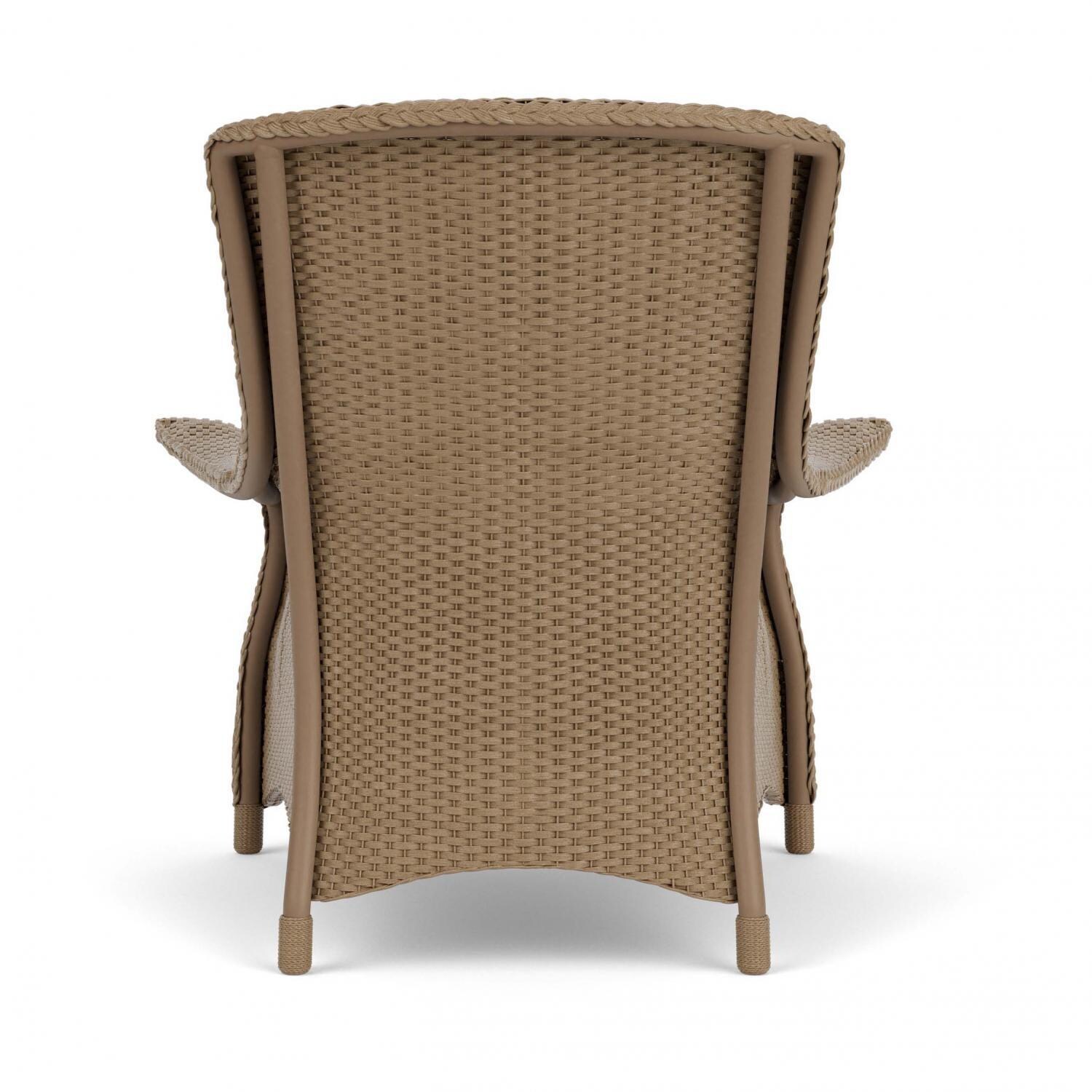 Lloyd Flanders Mandalay Lounge Chair in Fawn Finish with Sailcloth Salt fabric - Back thumbnail