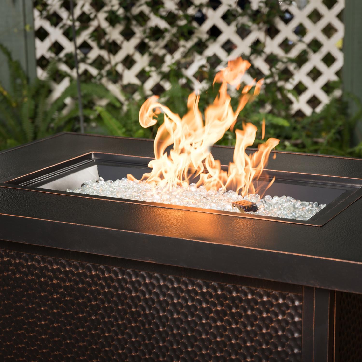 La Flore 48 Inch Rectangular Aluminum Natural Gas Fire Pit Table