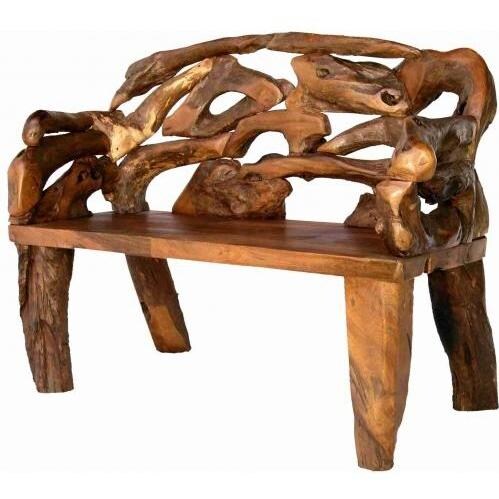 Groovystuff Badland Teak Wood Root Bench - TF-817