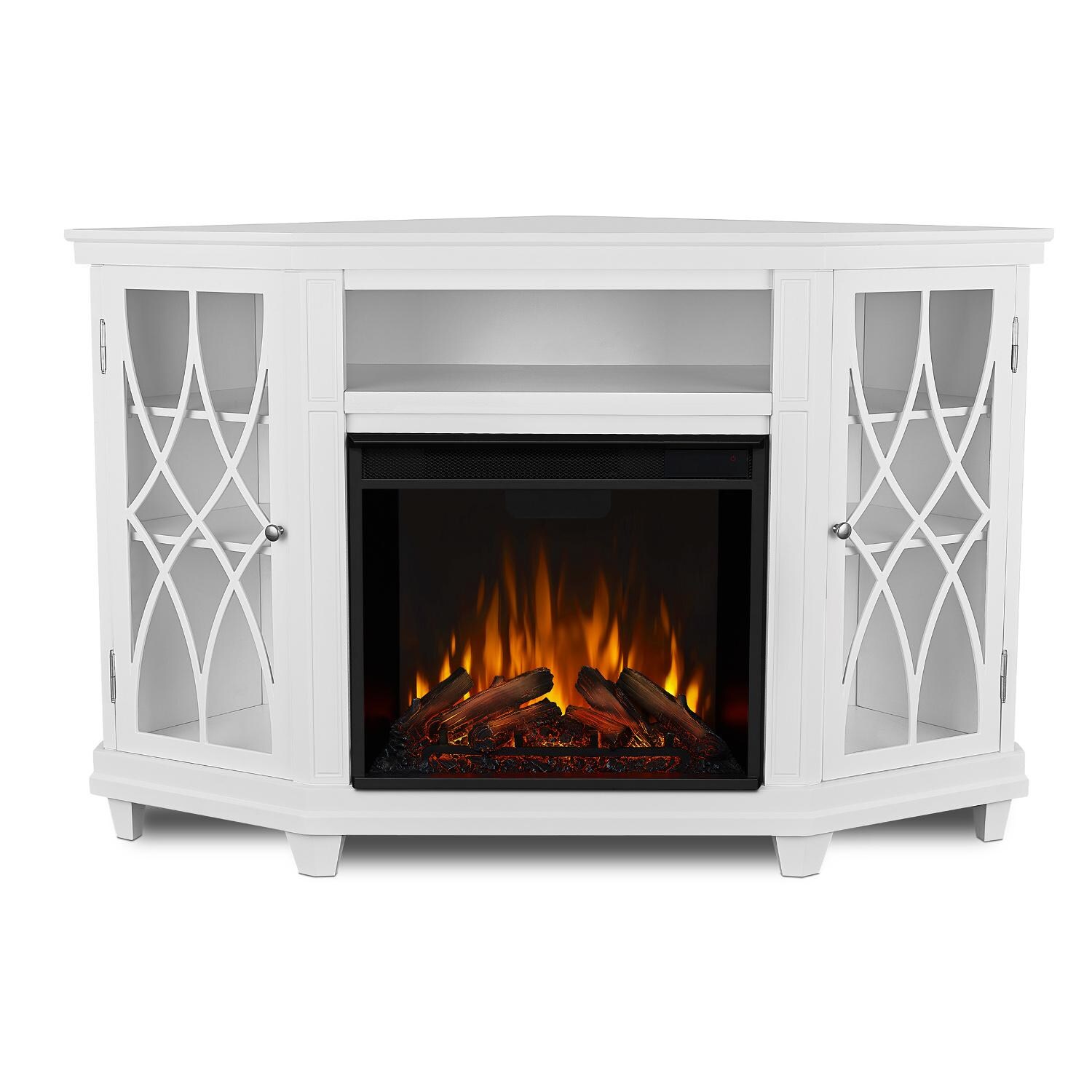 Real Flame - 1750E-W - Lynette 56-Inch Corner Electric Fireplace Entertainment Center - White - Front thumbnail