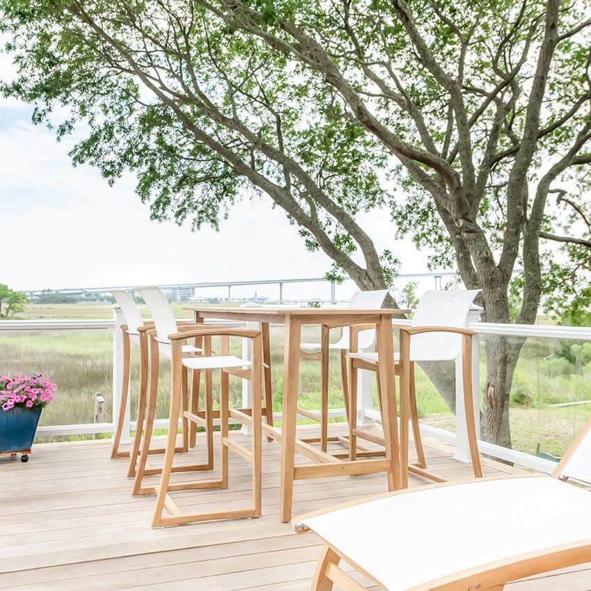 Teak + Table Capri Rectangular Bar Table - Patio Dining - Lifestyle thumbnail