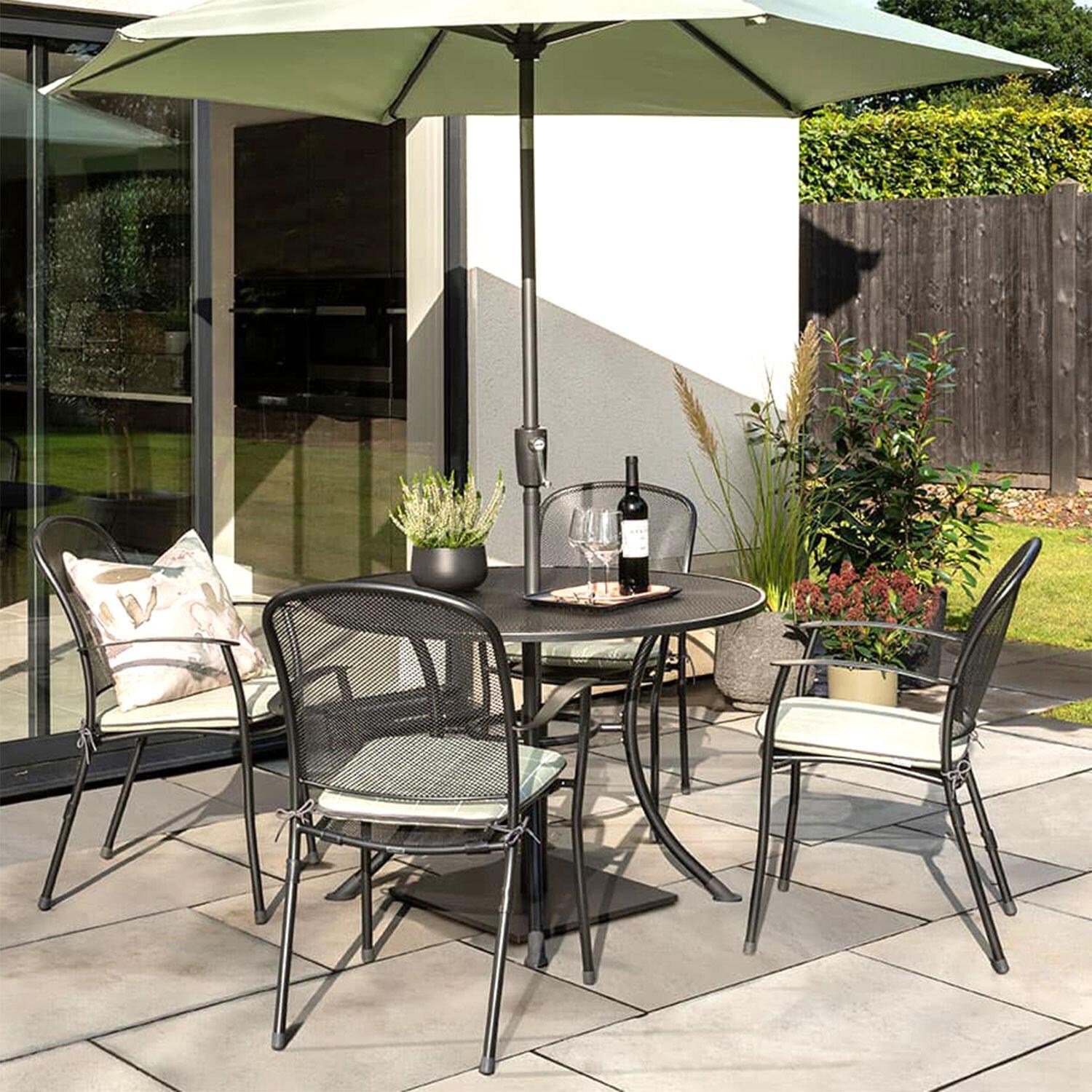 Caredo 5 Pc Steel Dining Set By KETTLER - W/ Umbrella (Not Included) -Lifestyle thumbnail