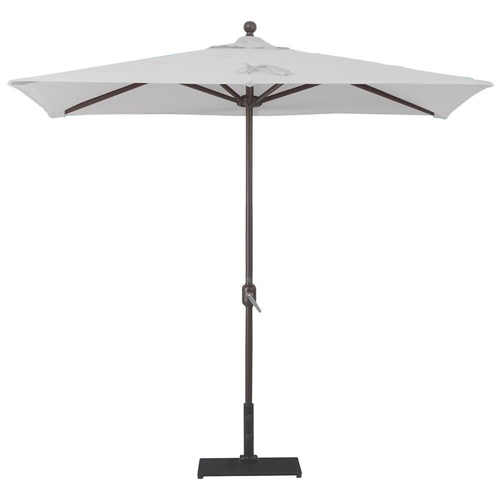 Galtech 3.5 X 7 Ft. Rectangular Aluminum Patio Market Half Wall Umbrella W/ Crank Lift - Antique Bronze Frame W/ Sunbrella Canvas Canvas Canopy