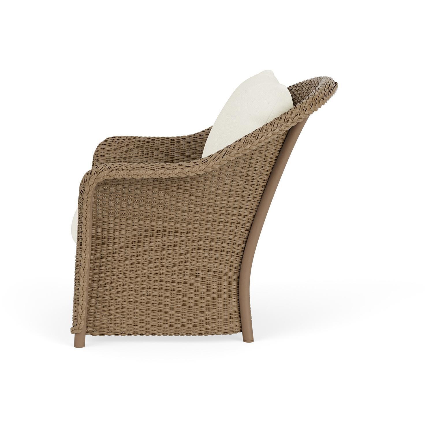 Lloyd Flanders Weekend Retreat Lounge Chair in Fawn Finish W/ Sailcloth Salt Fabric - Side thumbnail
