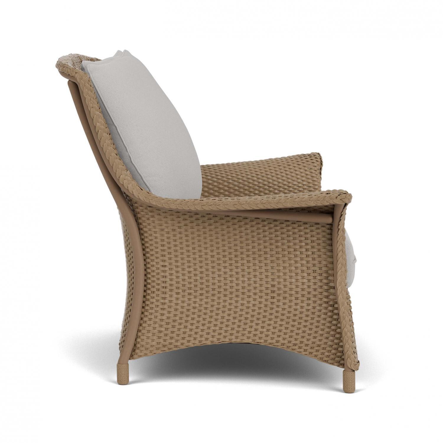 Lloyd Flanders Mandalay Chair and a Half in Fawn Finish with Tundra Dove Fabric - Side thumbnail