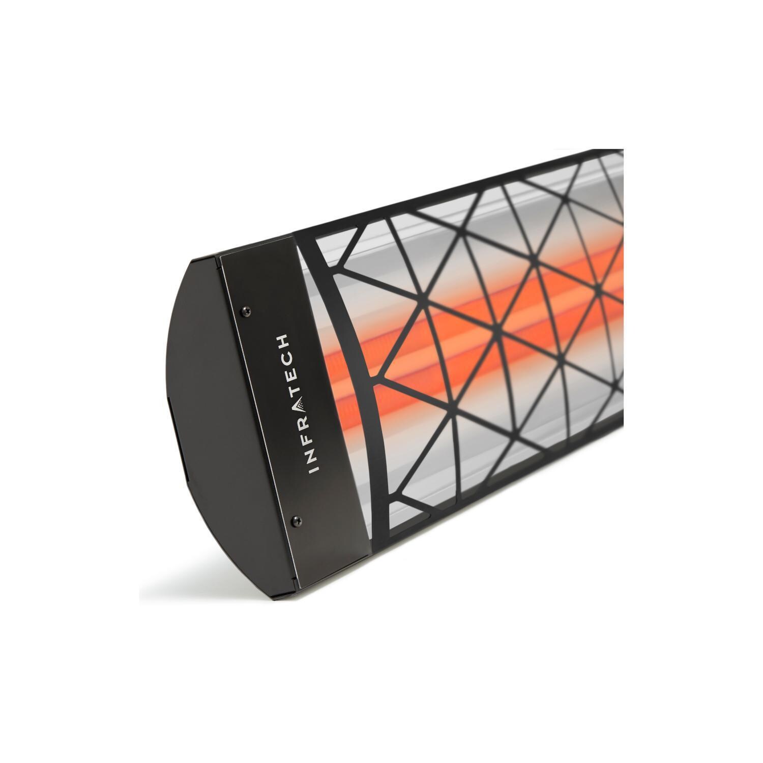 Infratech Motif Collection 61 1/4-Inch 6000W Dual Element 240V Electric Infrared Patio Heater - Black W/ Contemporary Fascia - CD6024BL1
