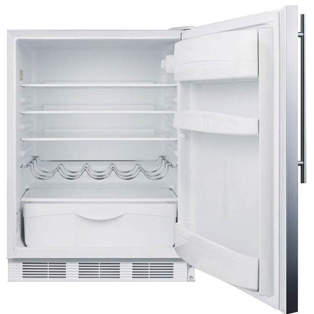 Summit 5.5 Cu. Ft. Built-In / Freestanding Refrigerator - Stainless Steel - Open thumbnail