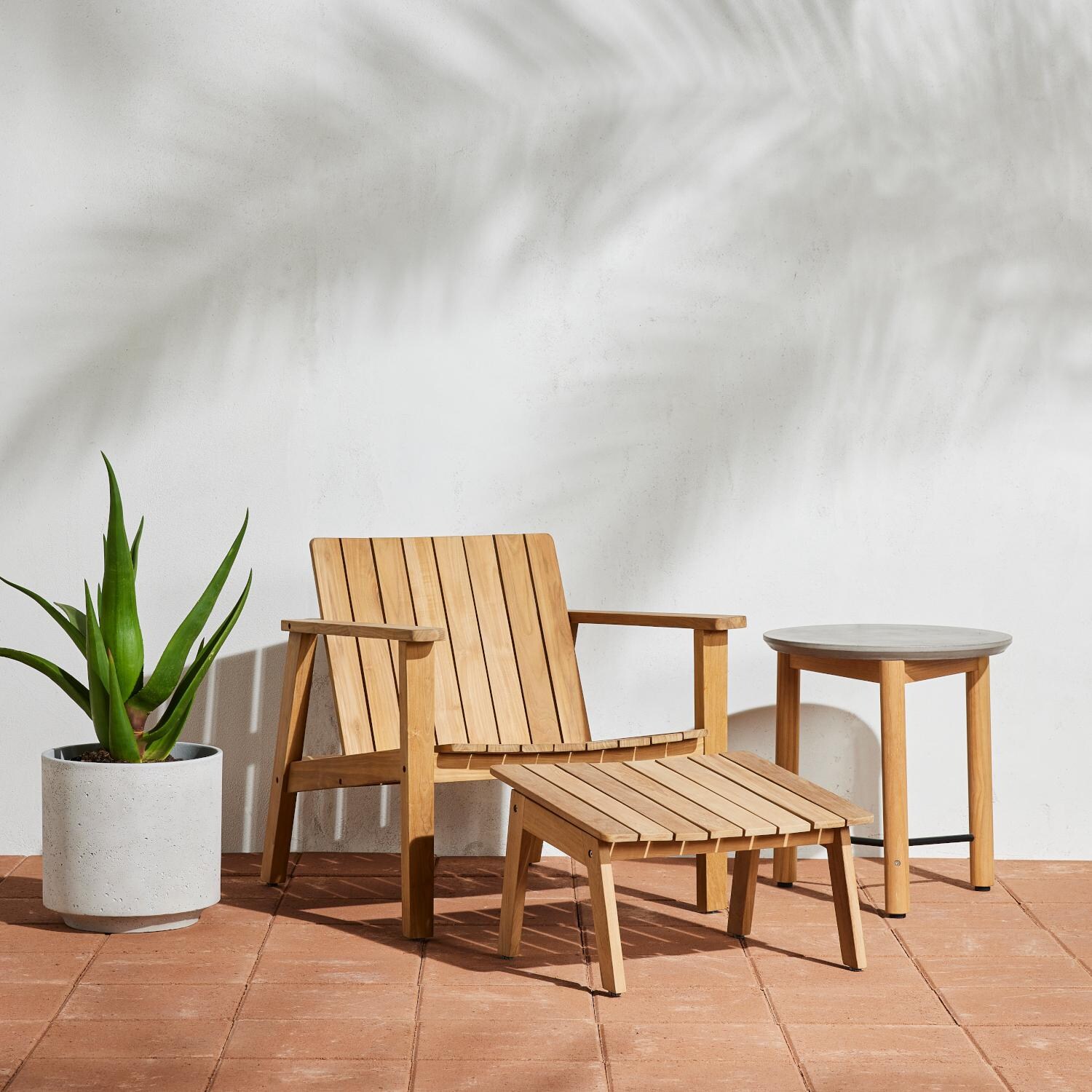 Neighbor Teak Adirondack Low Chair & Ottoman image