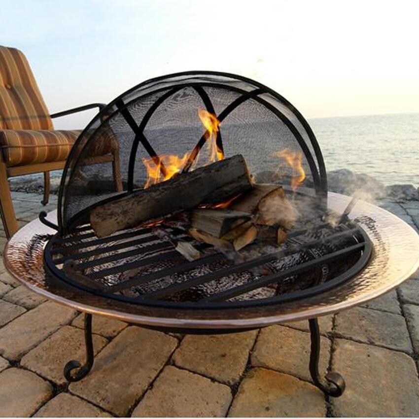Good Directions 30-Inch Mesh Fire Pit Hinged Spark Screen - Round - Open (Shown With Fire Pit - Not Included) thumbnail