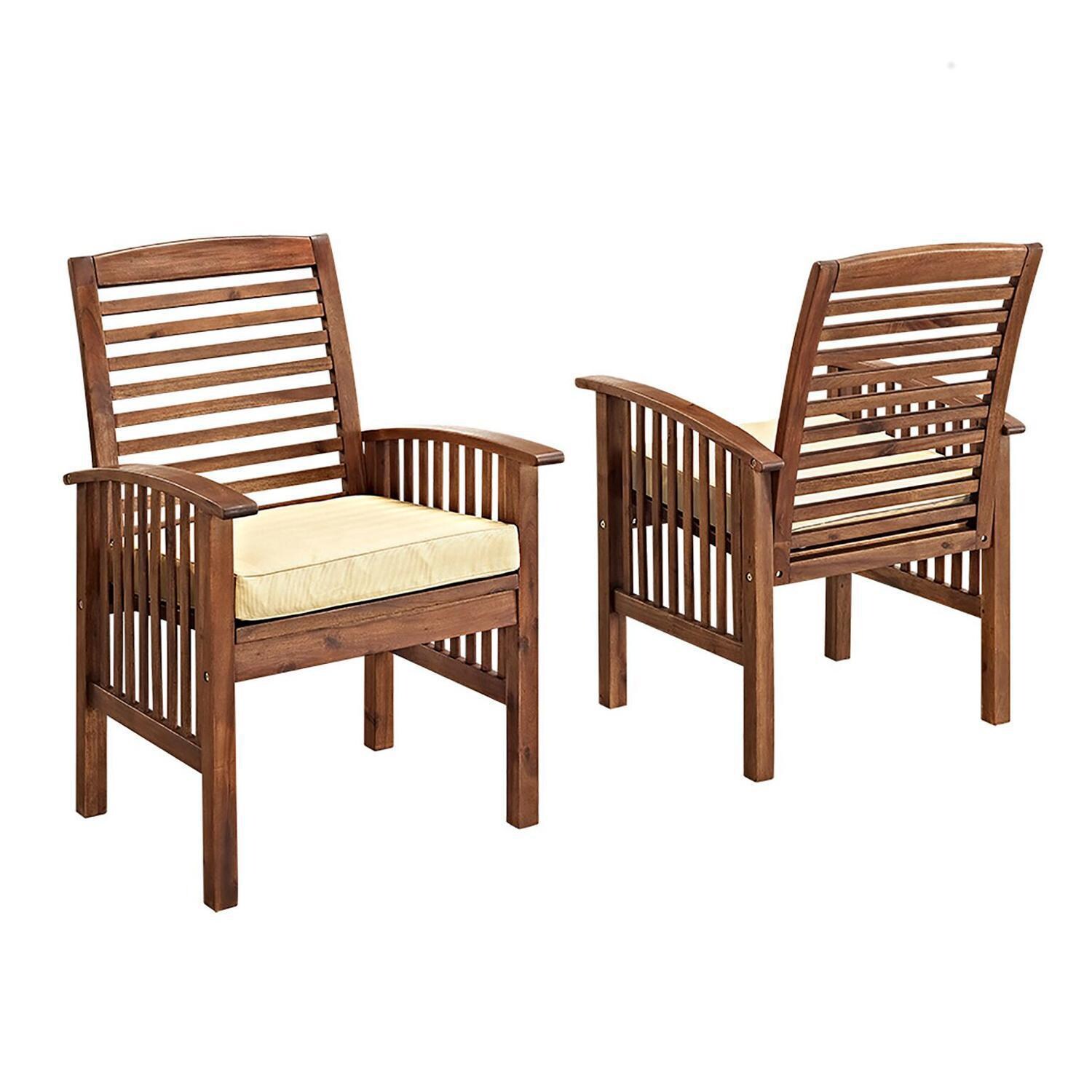 Ultimate Patio Horizon Way 4 Piece Dark Brown Acacia Patio Dining Set - Dining Arm Chair thumbnail