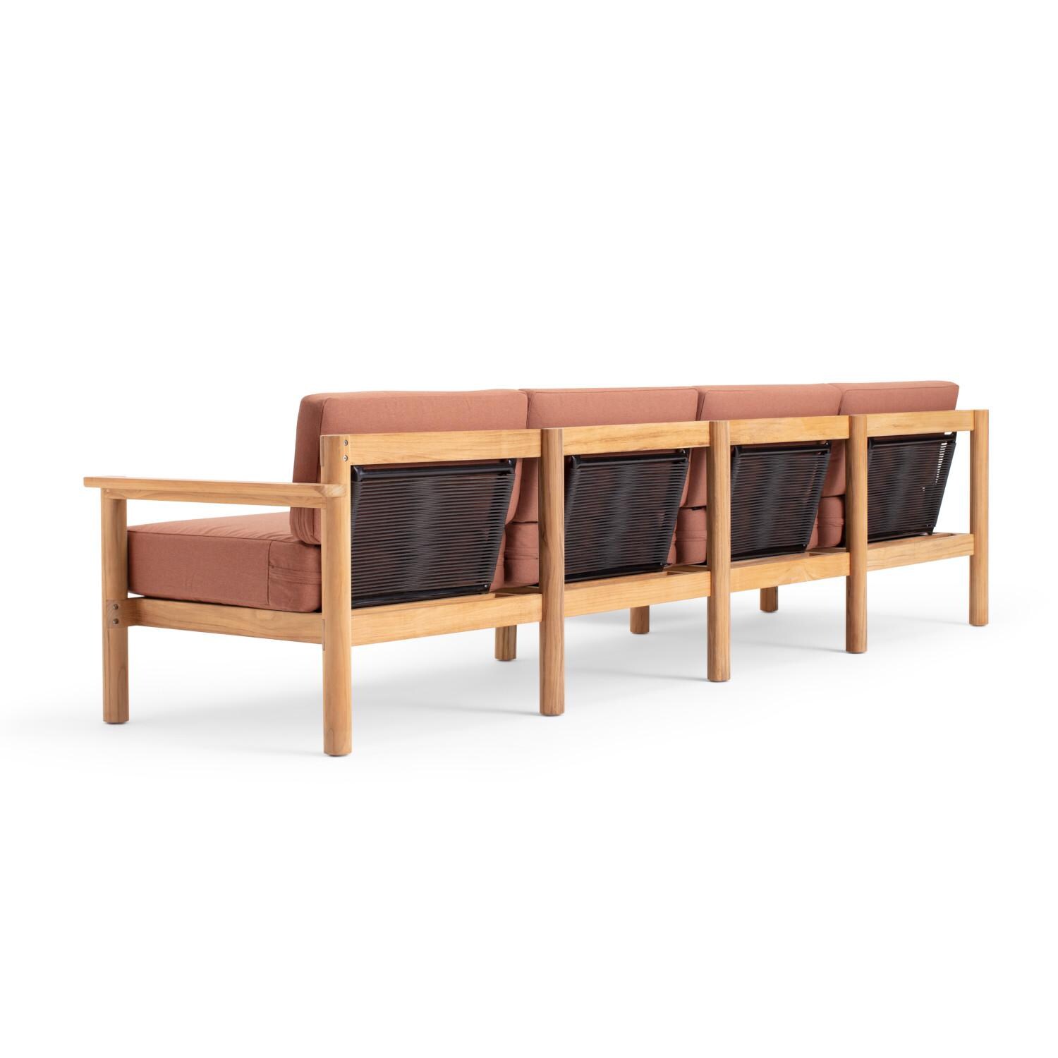 Neighbor HVN-SECT6-RU-2 6 Piece Sectional W/ Teak Arms - Rear View thumbnail