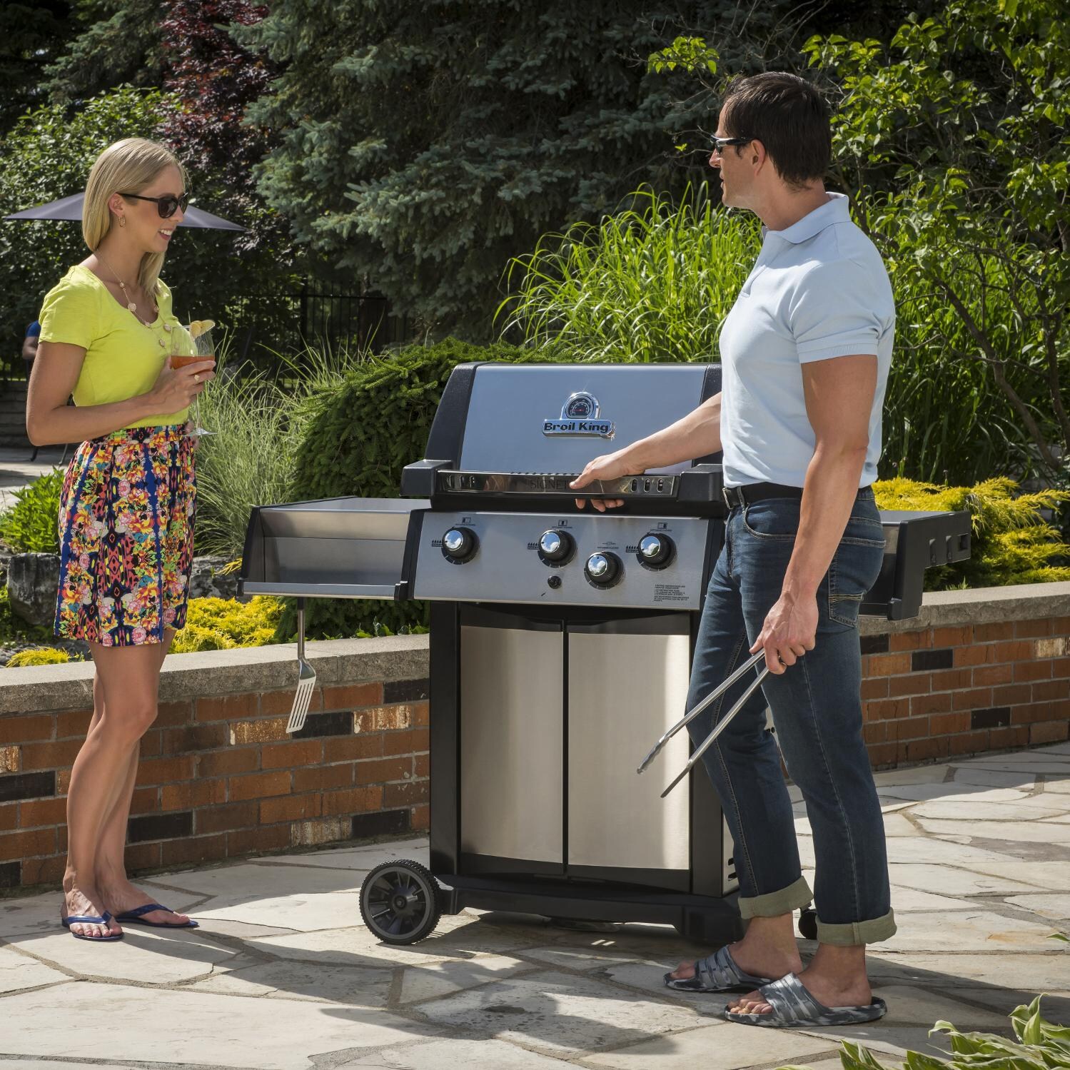 Broil King Signet 70 3-Burner Freestanding Gas Grill - In Use thumbnail