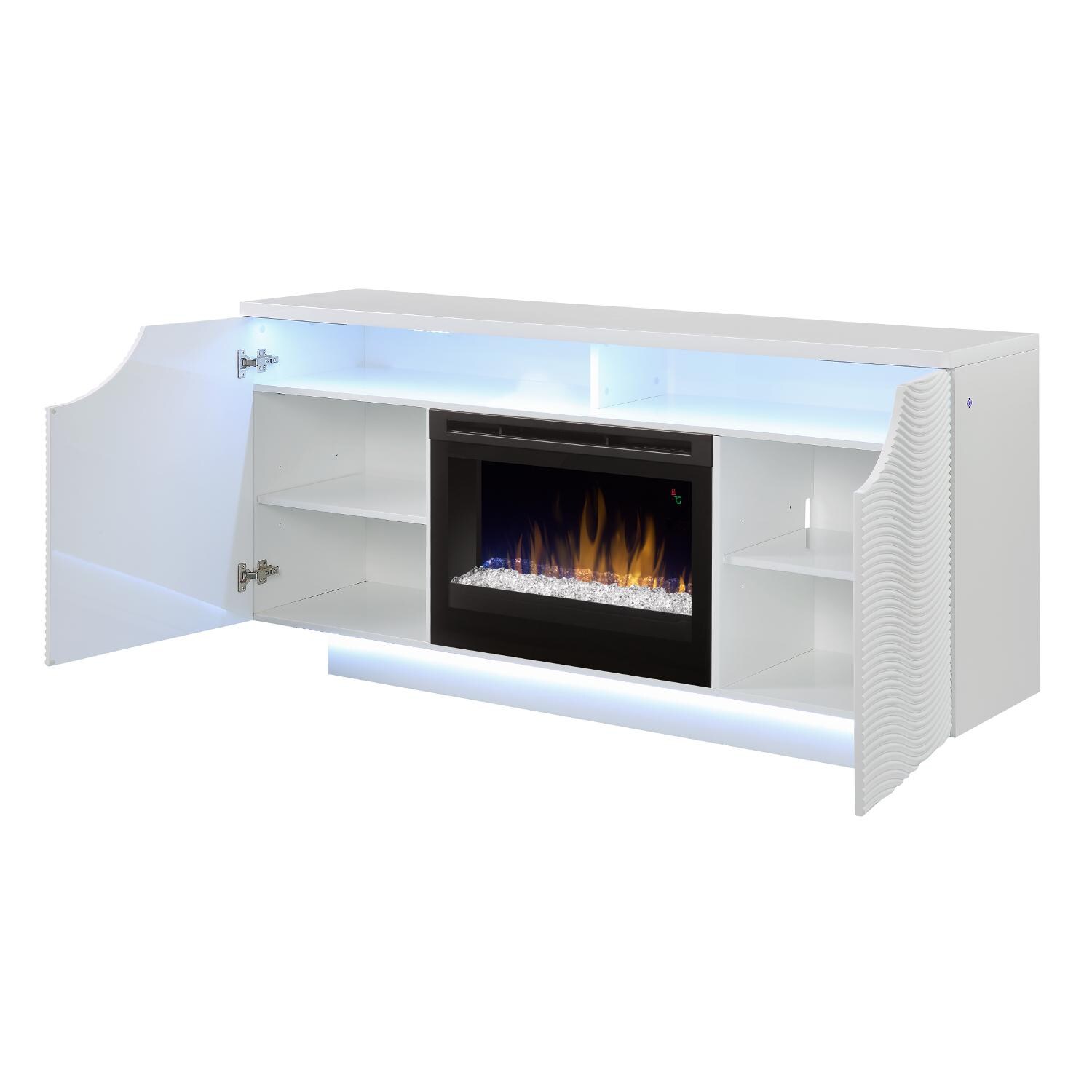 Dimplex Ethan 66Inch Electric Fireplace Media Console Acrylic Ice