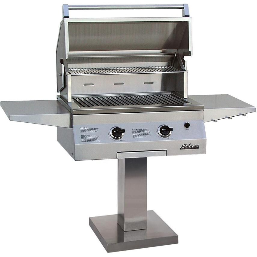 Solaire 27 Inch Basic InfraVection Natural Gas Grill On Bolt Down Post - SOL-AGBQ-27GVI-BDP-NG