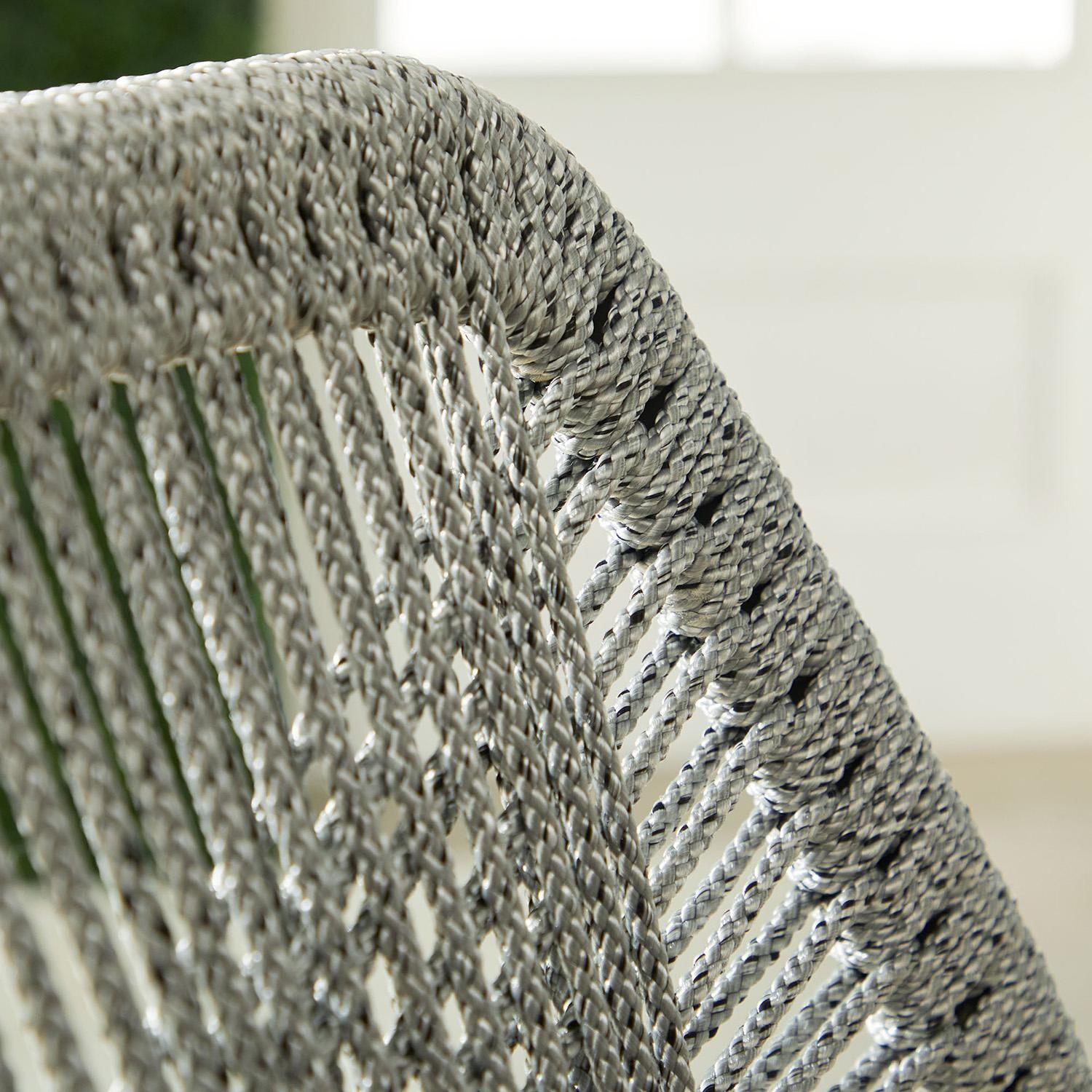 Lakeview Peninsula Way Woven Rope Counter Bar Stool in Platinum - Rope Detail thumbnail