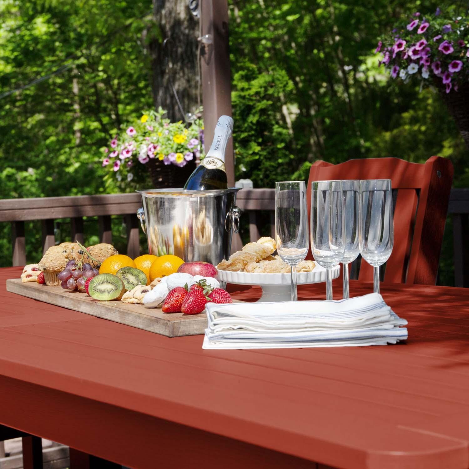 Hart Lane 7 Pc Recycled Plastic Counter Height Dining Set In Rustic Red by Lakeview - Detail thumbnail