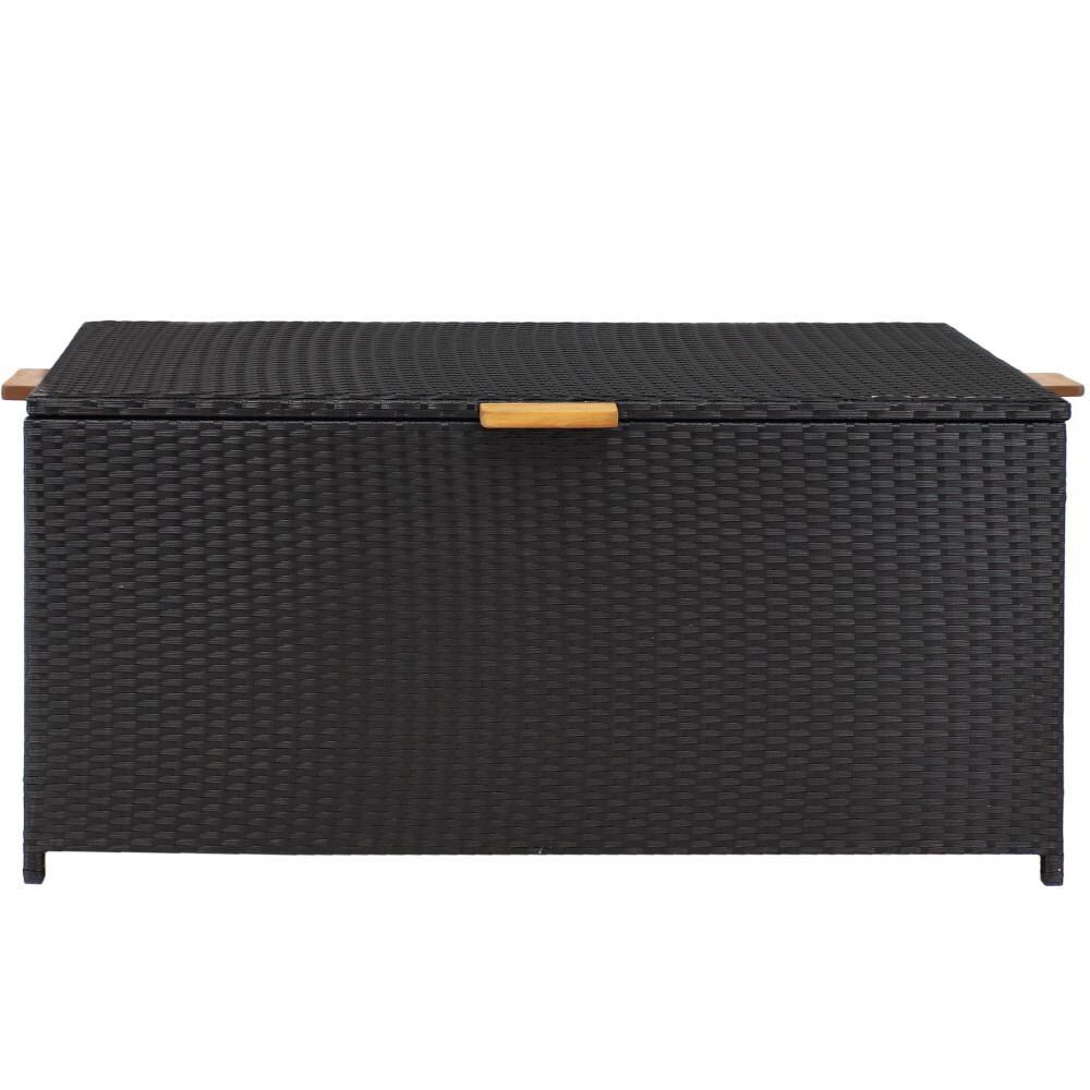 Ultimate Patio Indoor/Outdoor Resin Rattan Deck Box - Front View thumbnail