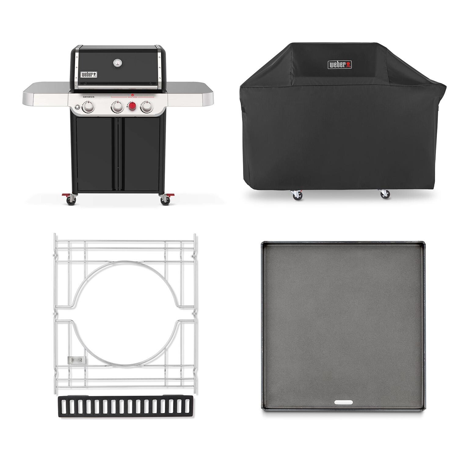 Weber GENESIS E-325 Propane Grill w/ Cover, CRAFTED Frame & Griddle - Components - White Background thumbnail