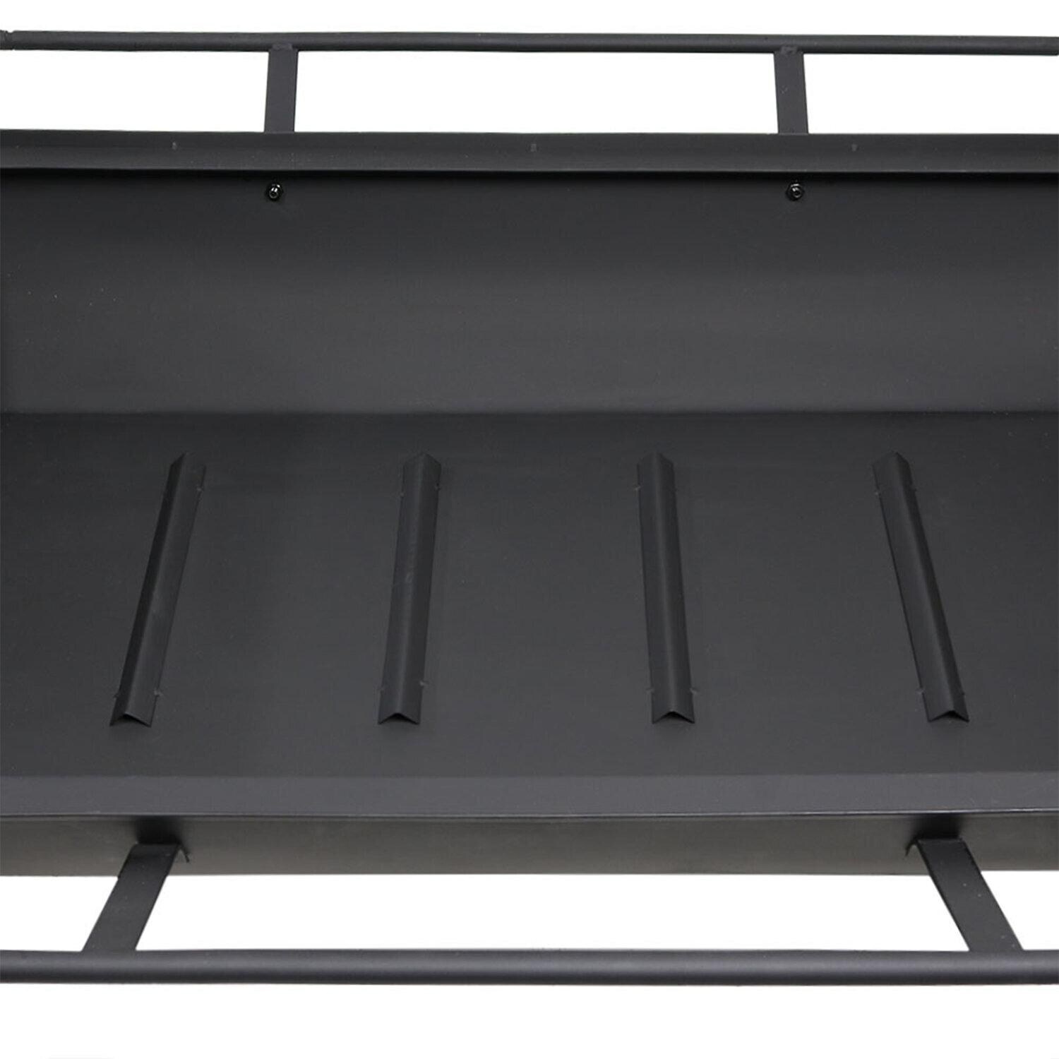 Ultimate Patio NB-NW201 36 Inch Rectangular Steel Wood-Burning Fire Pit in Black - Grate and Frame Construction - Detail thumbnail