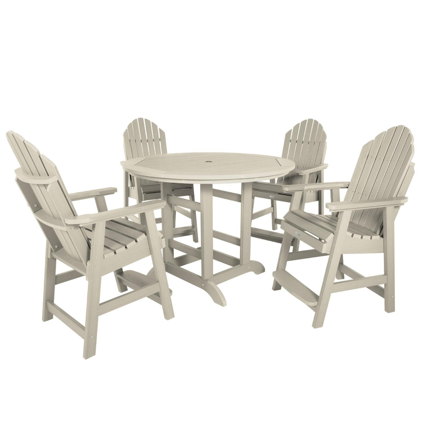 Dream Bay 5 Pc Set Recycled Plastic Counter Height Dining Set In Whitewash By Lakeview - White Background thumbnail
