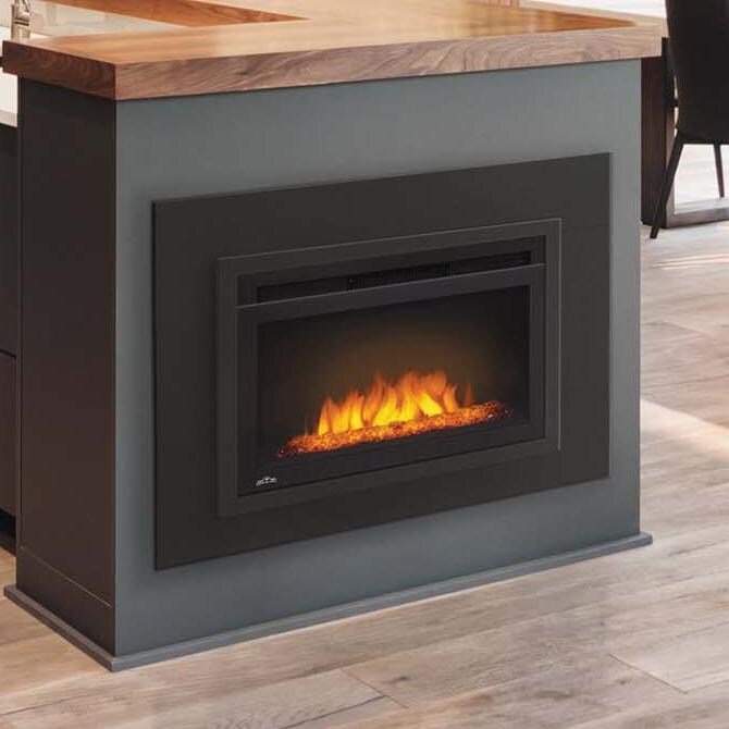 Napoleon Cinema 24 Inch Electric Firebox With Topaz Glass Embers Nefb24hg 3a